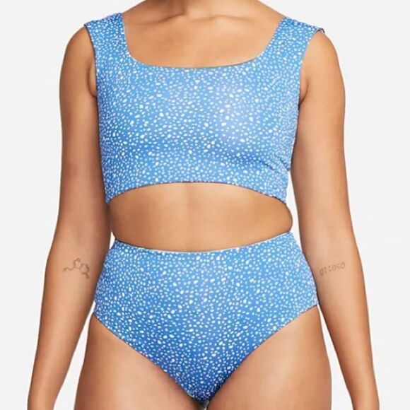 NWT Nike High Waist Reversible Two Piece Swimsuit (Med) - Picture 1 of 10